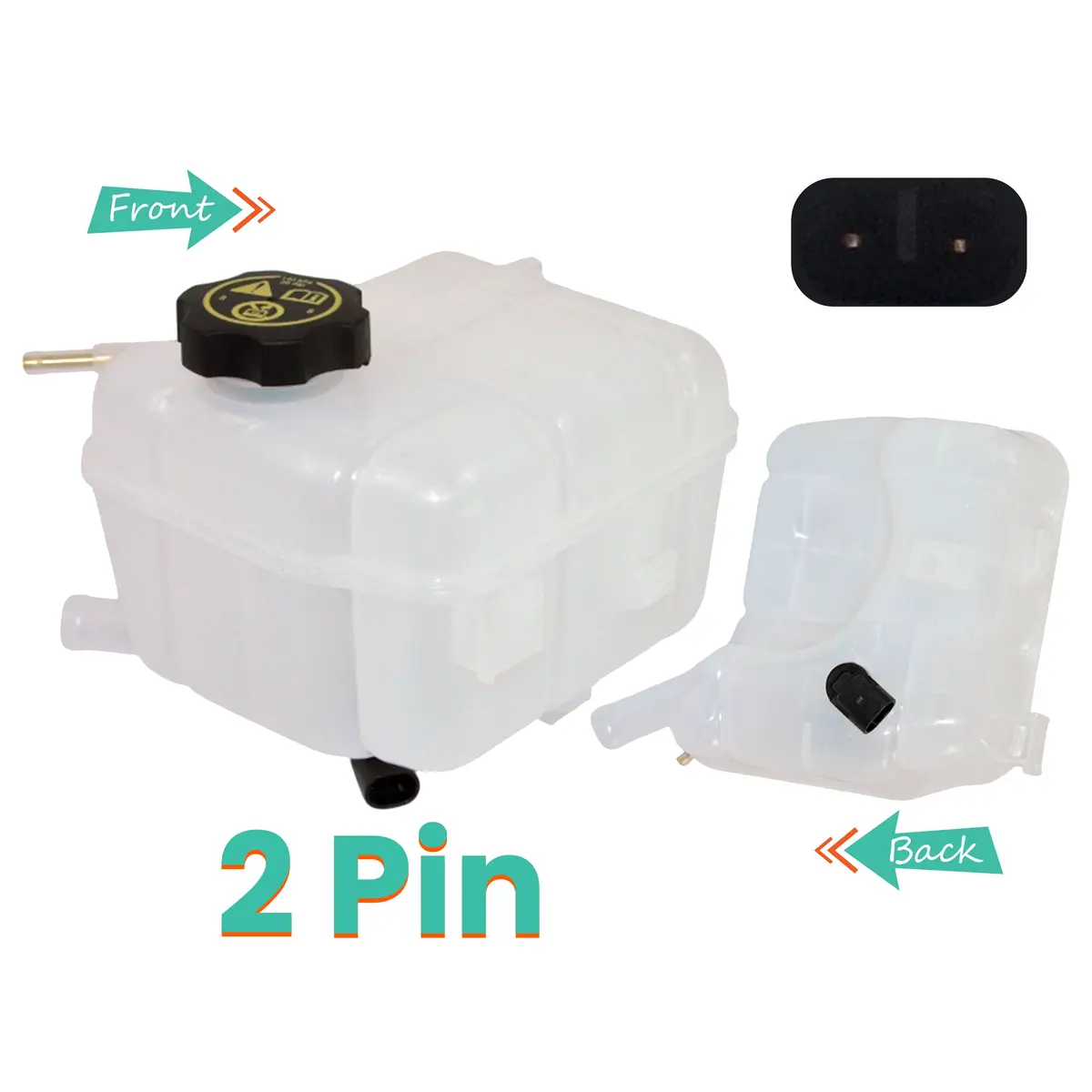 Radiator Coolant Expansion Header Tank & Cap For Chevrolet: Malibu, Opel: Insignia, Saab: 9-5, Vauxhall: Insignia 1