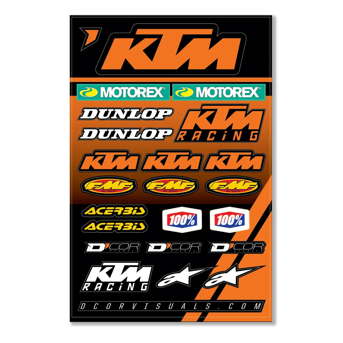 Ktm Racing Decal Sheet 12 Mil Ktm Racing Decal Sheet 1