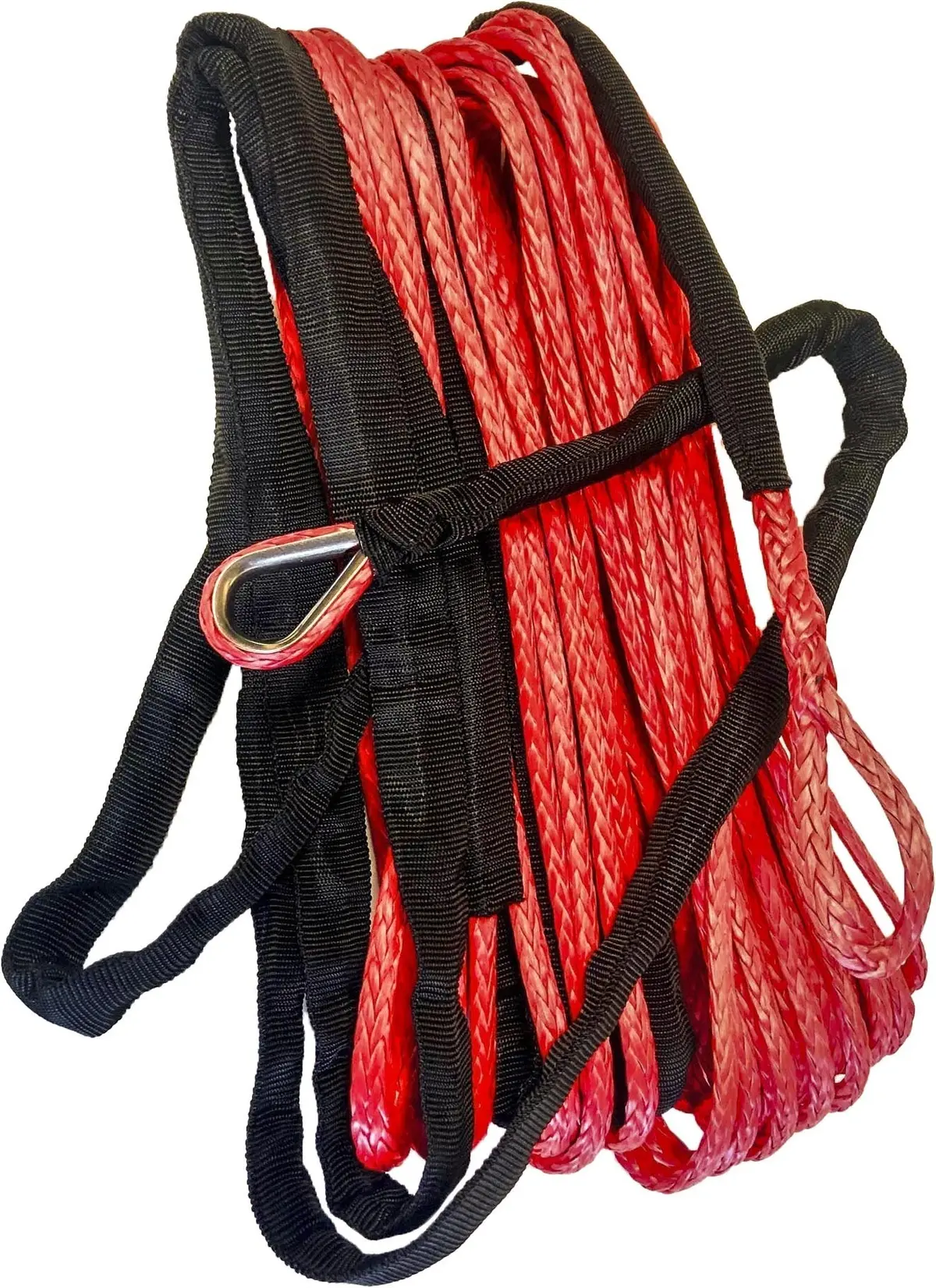Synthetic Winch Rope 1/4" Diameter X 50 Ft. Red 1