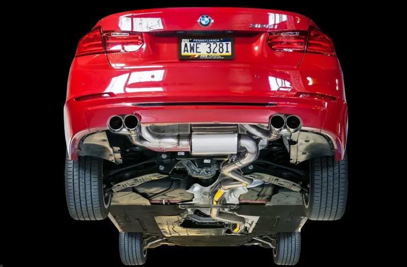 Awe Tuning Bmw F3x N20/N26 328I/428I Touring Edition Exhaust Quad Outlet - 80Mm Diamond Black Tips 2