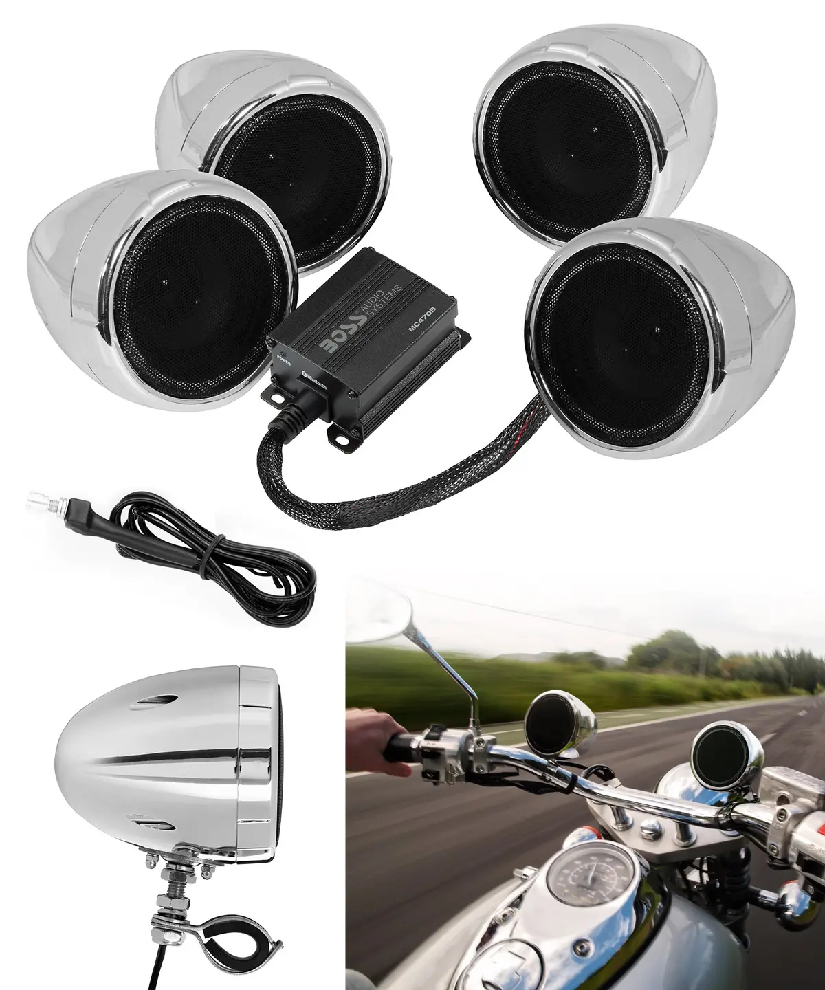 Mc470 Speaker System 1000W Chrome 4 Spkr Bt 1