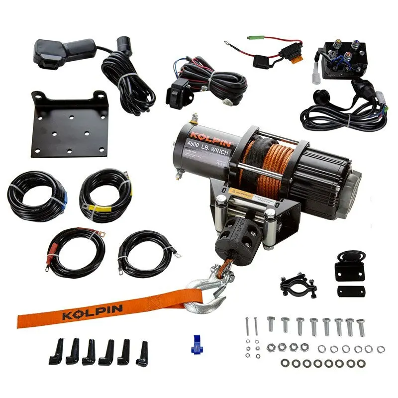 Quick Mount Winch 4500 Synthetic Hon 1