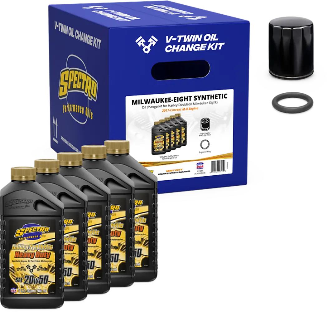 V Twin Engine Oil Chg Kit M8 Synthetic 1