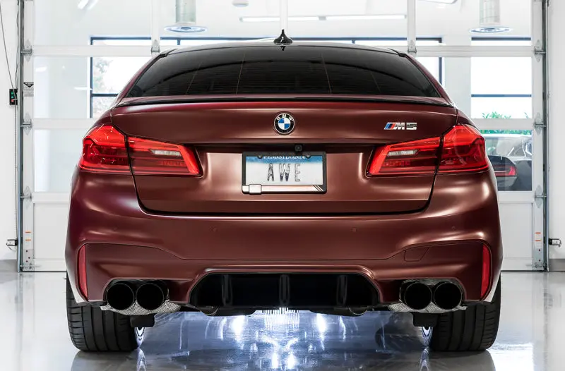 Awe Tuning 18-19 Bmw F90 M5 Switchpatch Cat-Back Exhaust- Black Diamond Tips 2
