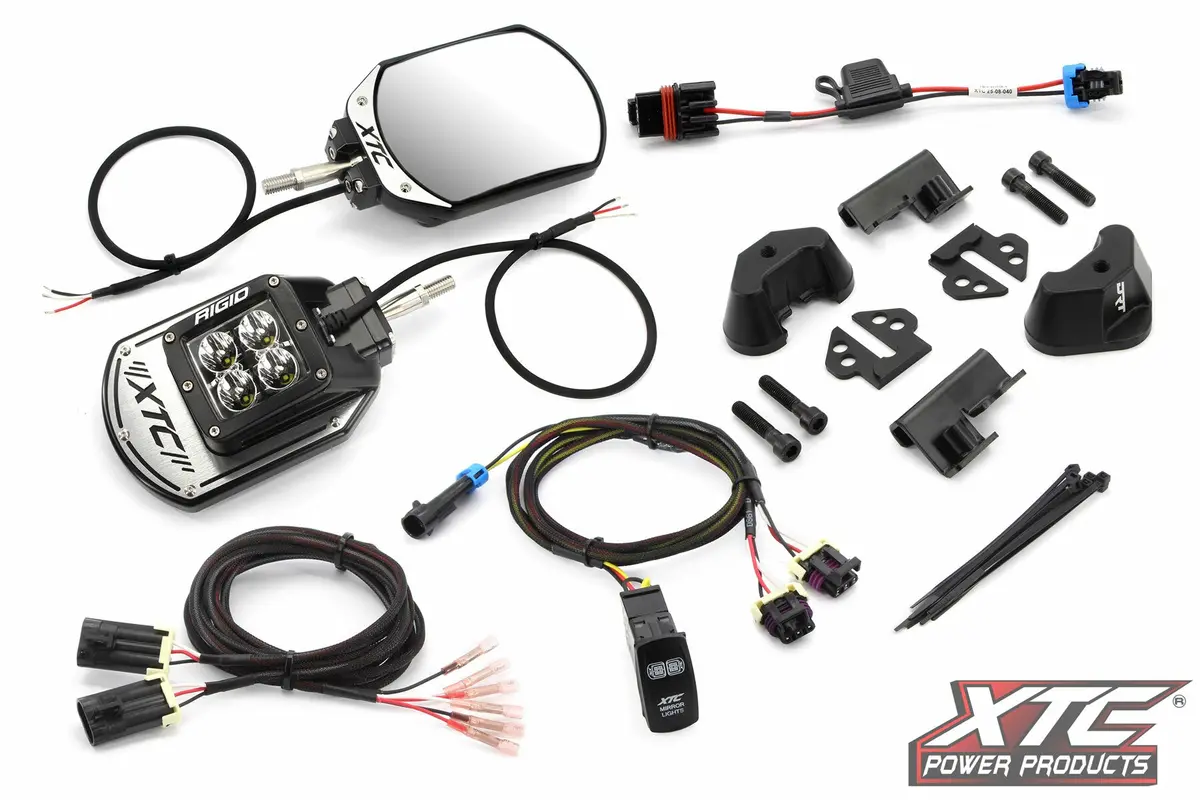 Side View Mirror Kit Six12 Lit Pol 1