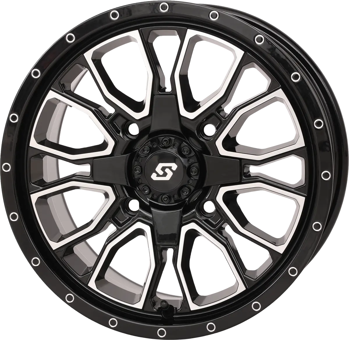 Fusion Dd Wheel  15X7 5+2 4/137 & 4/156 Gloss Blk/Mach 1