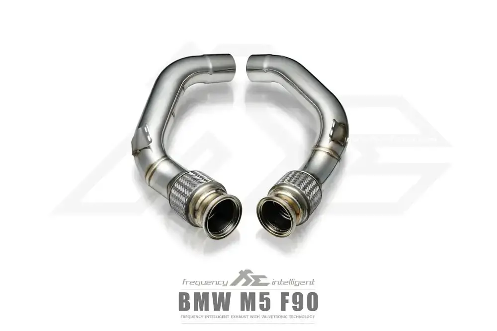 Fi Exhaust Front Pipe + Mid X-Pipe + Valvetronic Muffler + Quad Silver Tips (Retains Oem Valve Settings - No Remote) - F90 M5 2017-2023 1