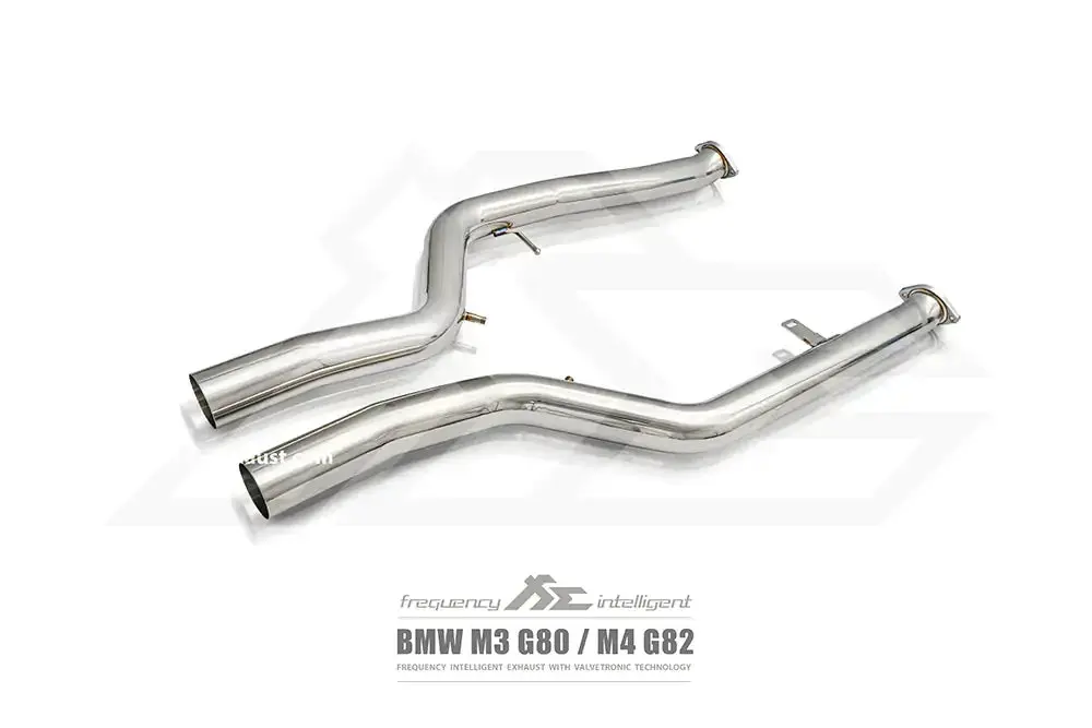 Fi Exhaust Front Pipe + Mid X-Pipe + Valvetronic Muffler + Quad Silver Tips (Retains Oem Valve Settings - No Remote) - G80 M3 | G82 M4 2021-Up 2