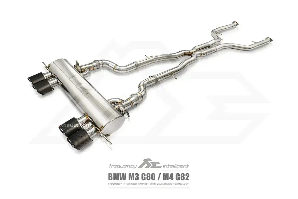 Fi Exhaust Front Pipe + Mid X-Pipe + Valvetronic Muffler + Quad Silver Tips (Retains Oem Valve Settings - No Remote) - G80 M3 | G82 M4 2021-Up 1