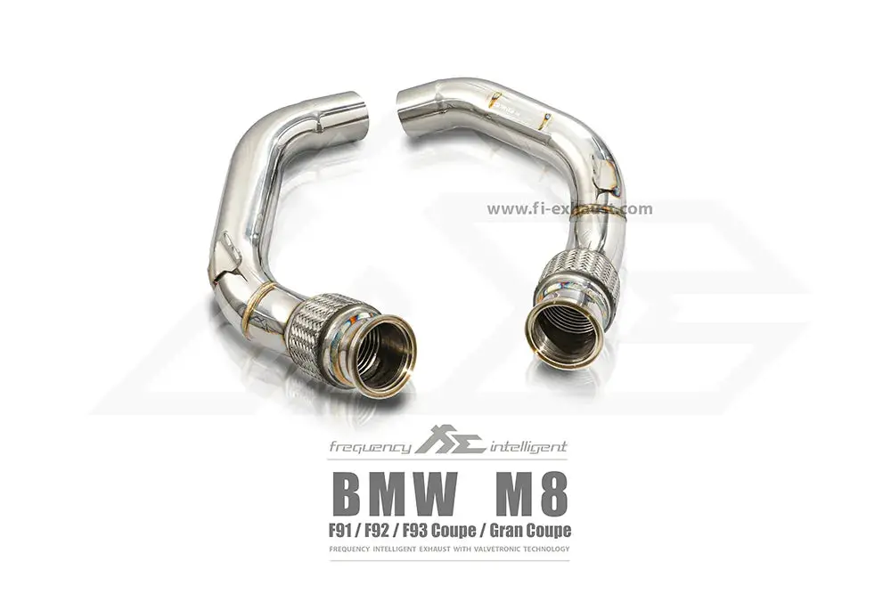 Fi Exhaust Front Pipe + Mid X-Pipe + Valvetronic Muffler + Quad Silver Tips (Retains Oem Valve Settings - No Remote) - F91/ F92/ F93 M8 2019-Up 1
