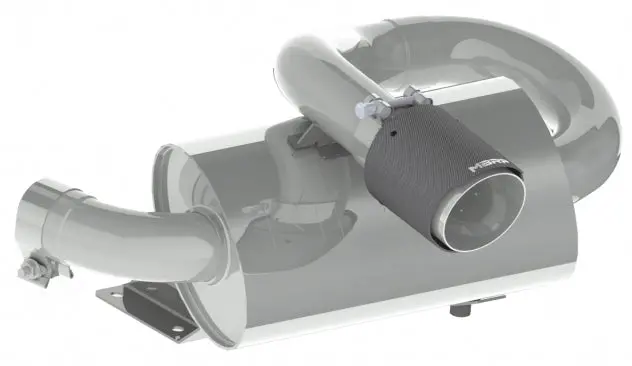 Single Slip On Center Exit W/ Performance Muffler Cf Tip 1