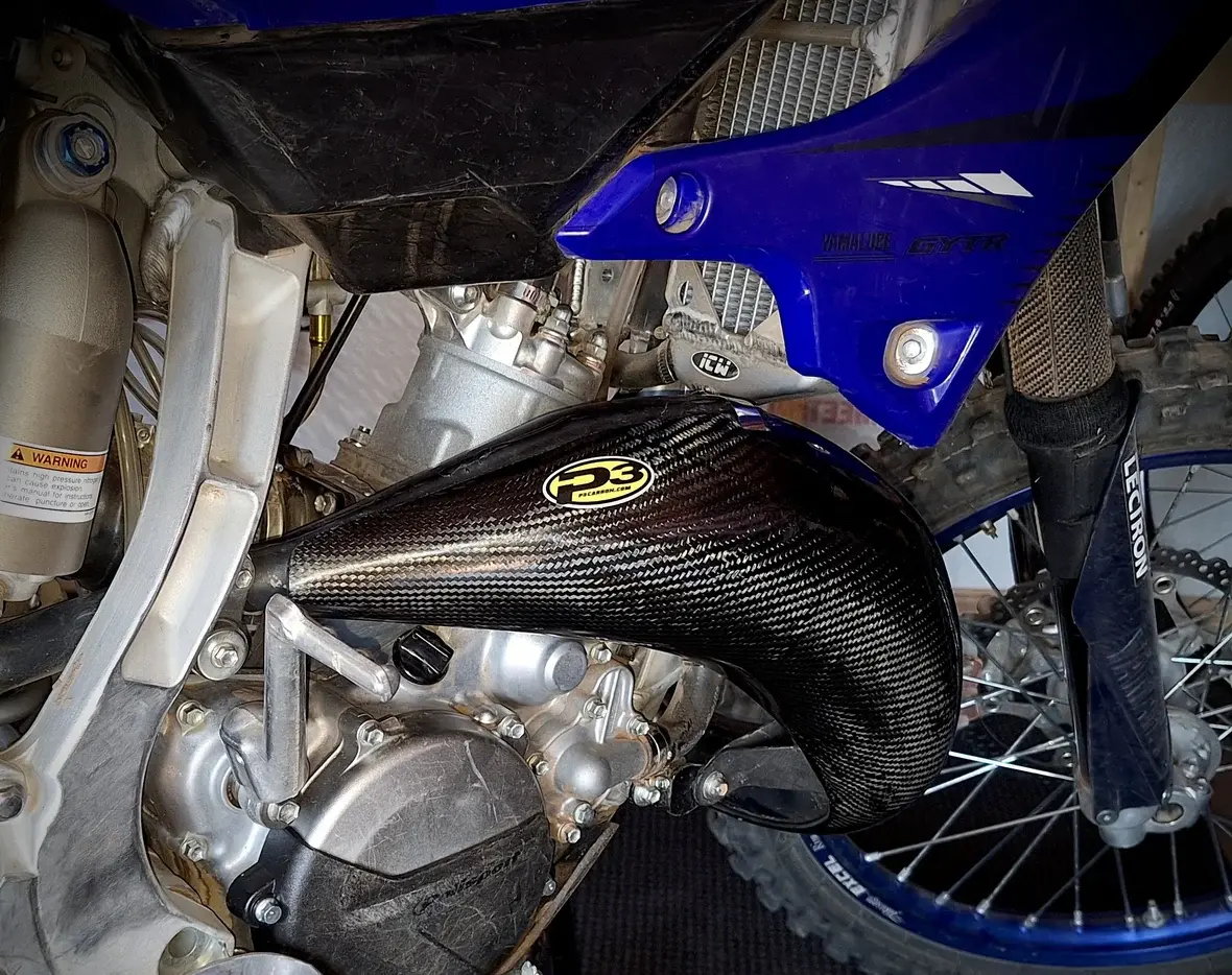 Pipe  Guard  Carbon  Fiber Yam Yz125 1