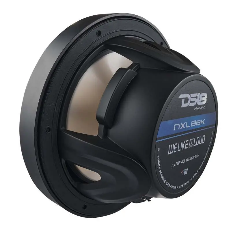 Ds18 Nxl Series Coaxial Marine Speakers W/ Rgb Lights 8In 2-Way 125 Watts Rms 4 Ohm Black 1
