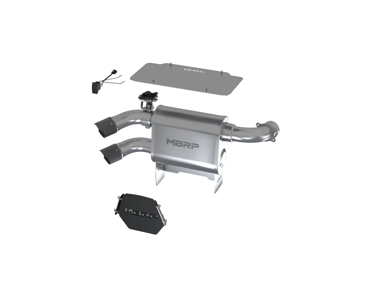 Dual Slip On System W/ 3" Active Exhaust Cf Tip 1