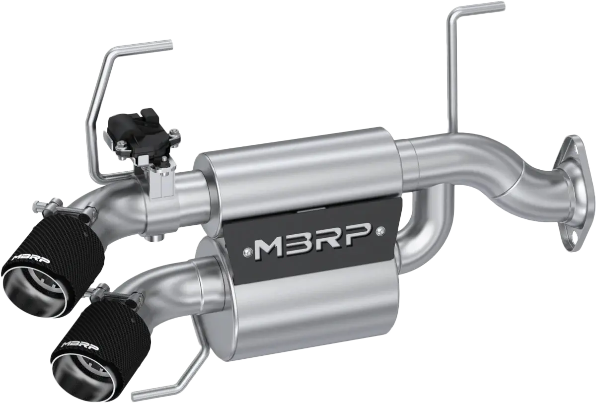 Dual Stacked Slip On System W/ Active Exhaust Cf Tip 1