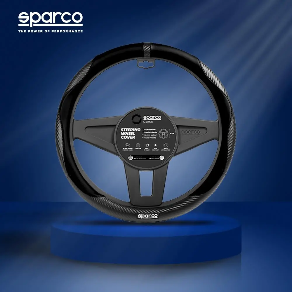 Sparco 15" Black Steering Wheel Cover Universal For Anti-Slip 38Cm 1
