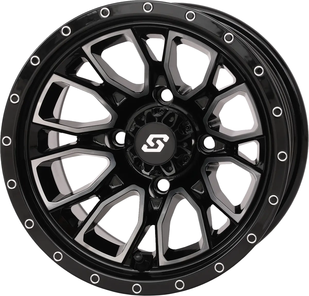 Fusion Wheel  12X7 2+5 4/110 Gloss Blk/Machined 1