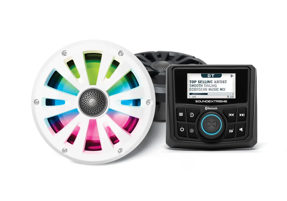Marine Gauge Radio Led Controller 2 6.5" Speakers 1