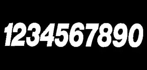 #8 5" White Super X Digits 3/Pk 1