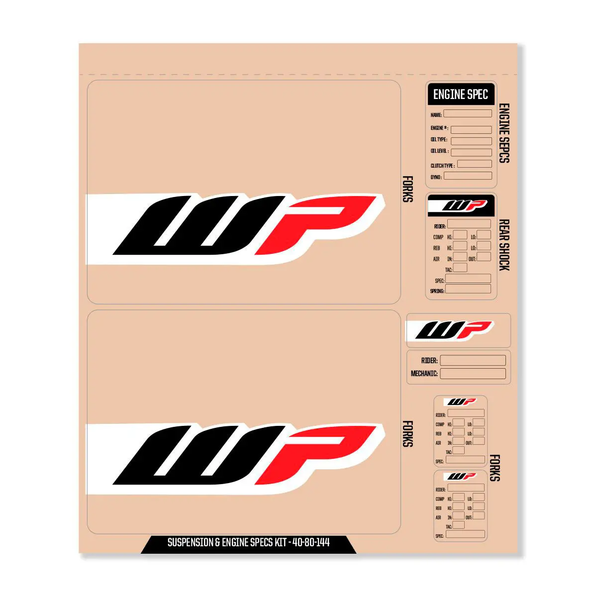 Wp Decal Kit Wp Fork/Shock/Eng Spec 1