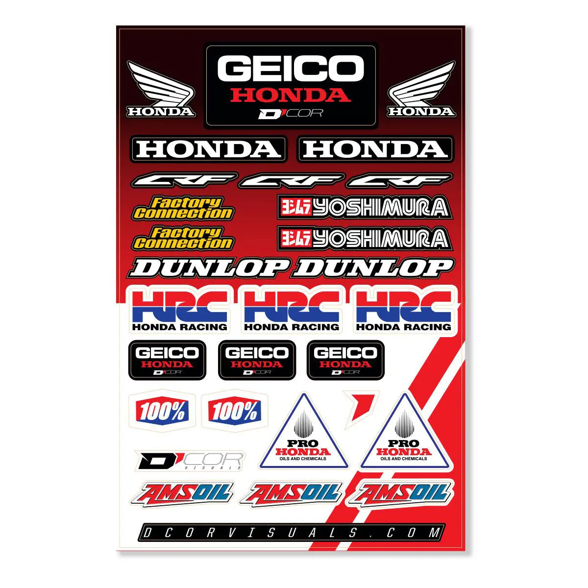 Geico Honda Hrc Decal Sheet Geico Honda Hrc Decal 12Mil 1