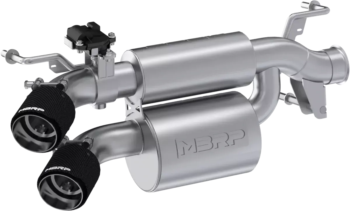 Dual Stacked Slip On System W/ Active Exhaust Cf Tip 1