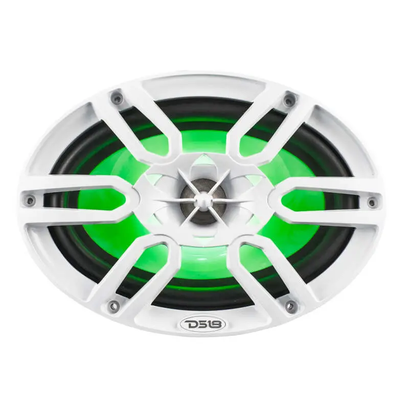 Ds18 Nxl Series Coaxial Marine Speaker W/ Rgb Lights 6X9in 2-Way 125 Watts Rms 4 Ohm White 2
