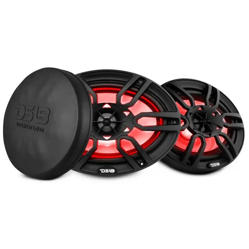 Ds18 Nxl Series Coaxial Marine Speaker W Rgb Lights 6X9in 2-Way 125 Watts Rms 4 Ohm Black W Cover 2