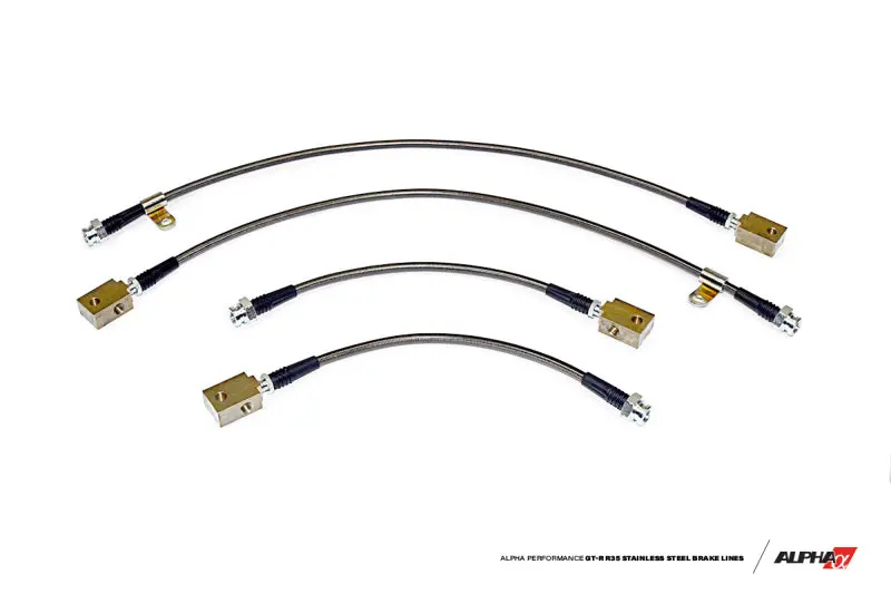 Ams Performance 2009+ Nissan Gt-R R35 Alpha Short Route Style Stainless Steel Brake Lines 1