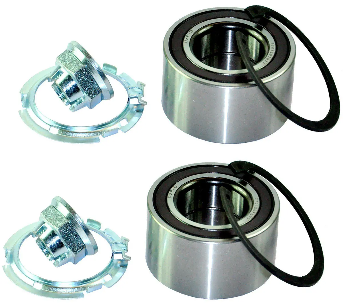 Front (Left +Right Pair) Wheel Bearing Hub Kit For Dacia, Smart, Renault, Nissan And Mercedes 2