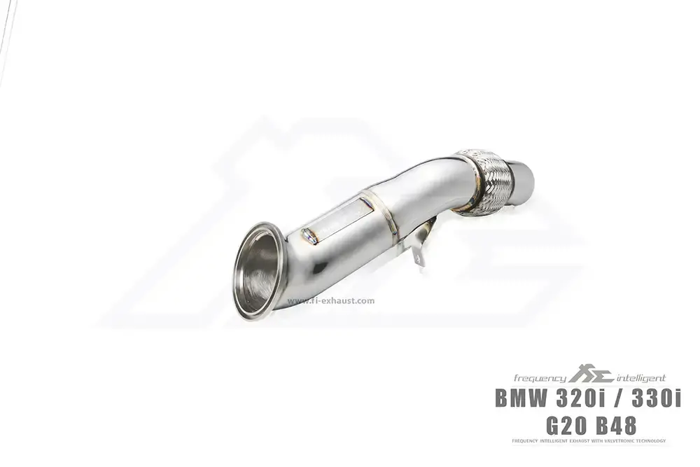 Fi Exhaust Front Pipe + Mid Pipe + Valvetronic Muffler + Quad Silver Tips (Retains Oem Valve Settings - No Remote) - G20/ G21 330I 2019-Up 2