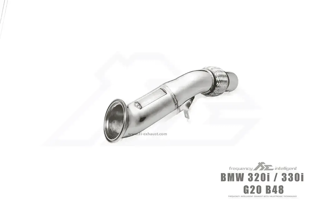 Fi Exhaust Front Pipe + Mid Pipe + Valvetronic Muffler + Dual Silver Tips (Retains Oem Valve Settings - No Remote) - G20/ G21 330I 2019-Up 2