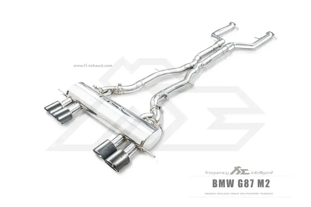 Fi Exhaust Front Pipe + Mid X-Pipe + Valvetronic Muffler + Quad Silver Tips (Retains Oem Valve Settings - No Remote) - G87 M2 2022-Up 1