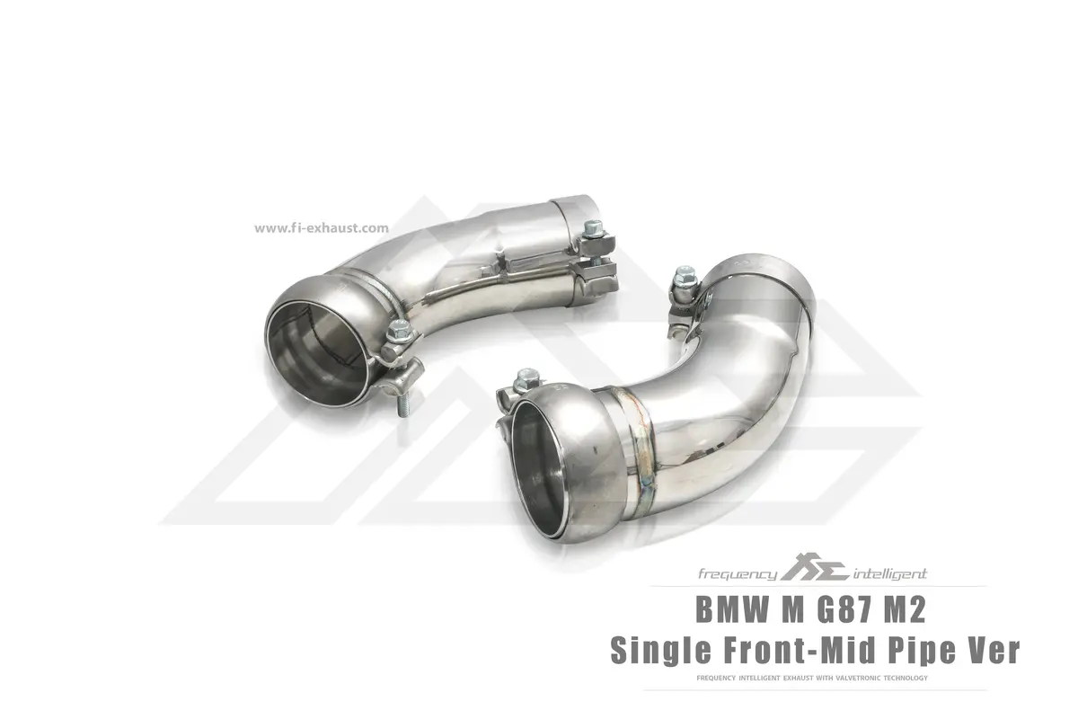 Fi Exhaust Single Front-Mid Pipe + Valvetronic Muffler + Quad Silver Tips (Retains Oem Valve Settings - No Remote) - G87 M2 2022-Up (M Performance Version) 2