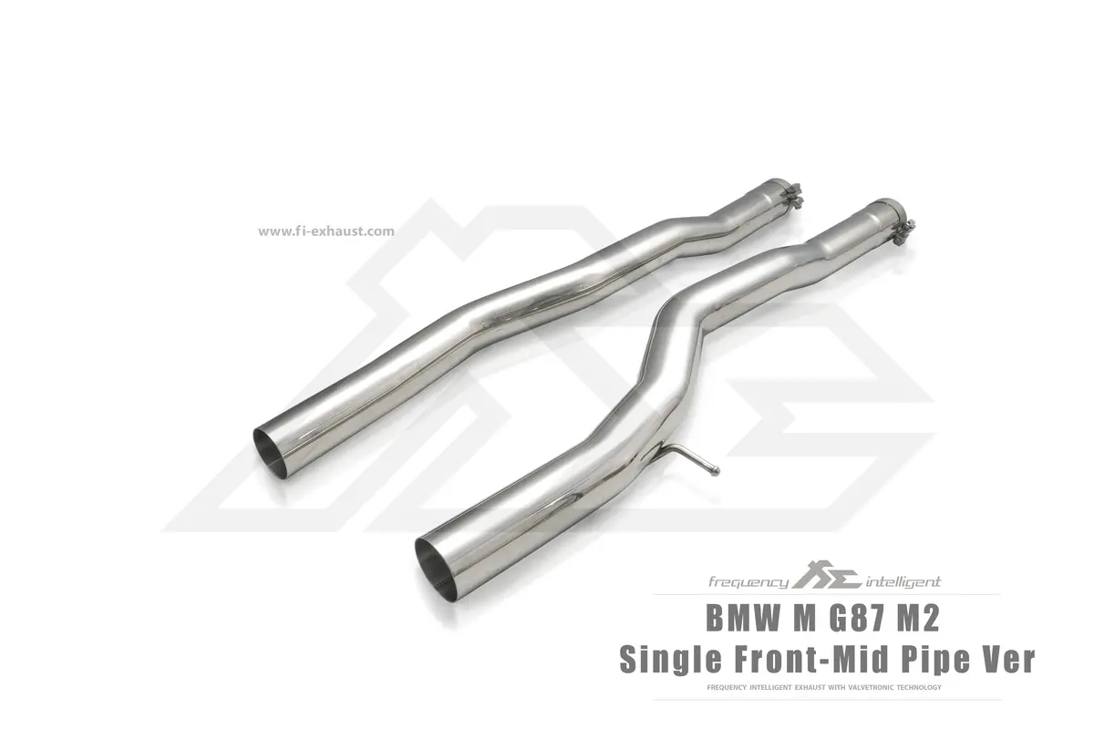 Fi Exhaust Single Front-Mid Pipe + Valvetronic Muffler + Quad Silver Tips (Retains Oem Valve Settings - No Remote) - G87 M2 2022-Up (M Performance Version) 1