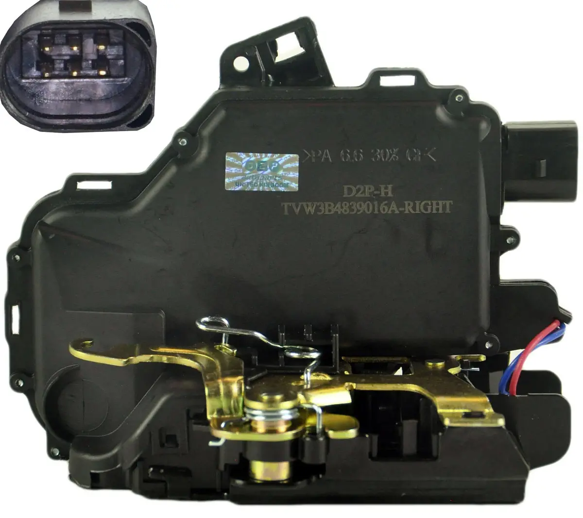 Rear Right Driver Door Lock Actuator (6 Pins) For Seat, Skoda, And Vw 3B4839016a 1