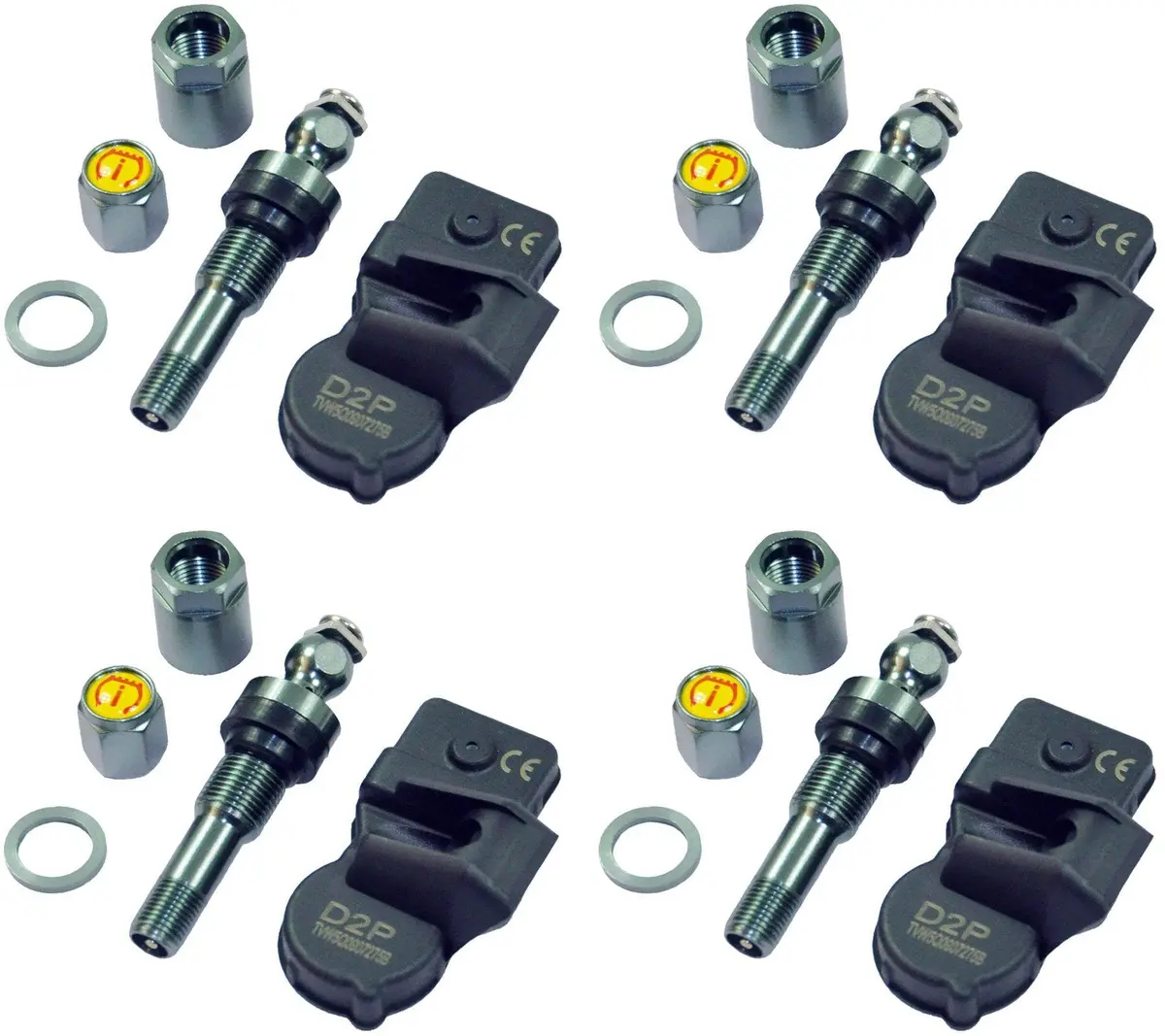 Set Of 4 Tyre Pressure Sensor Tpms Valve For Audi/Vw/Seat/Skoda/Bentley/Porsche 2
