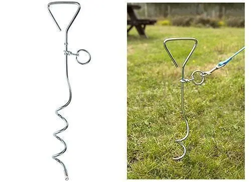 Summit Dog Tether Spiral Corkscrew Stake Anchor Camping Caravan Outdoor 1