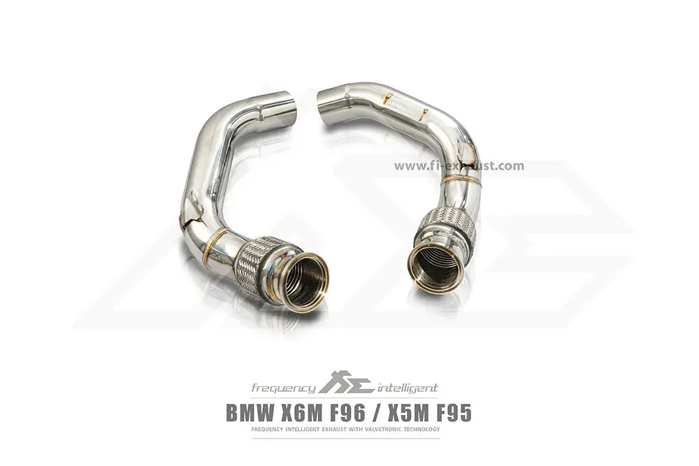 Fi Exhaust Front Pipe + Mid X-Pipe + Valvetronic Muffler + Quad Silver Tips (Retains Oem Valve Settings - No Remote) - F95 X5m | F96 X6m 2020-2023 2