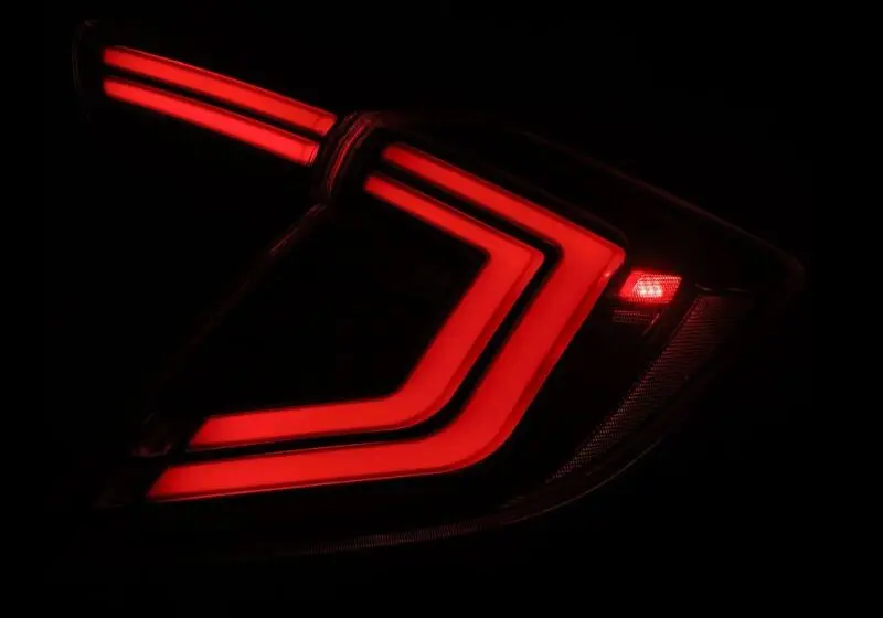 Alpharex Nova-Series Led Tail Lights – Black Housing, Pair For 2016–2021 Honda Civic Hatchback & Type R (Fk8) 2