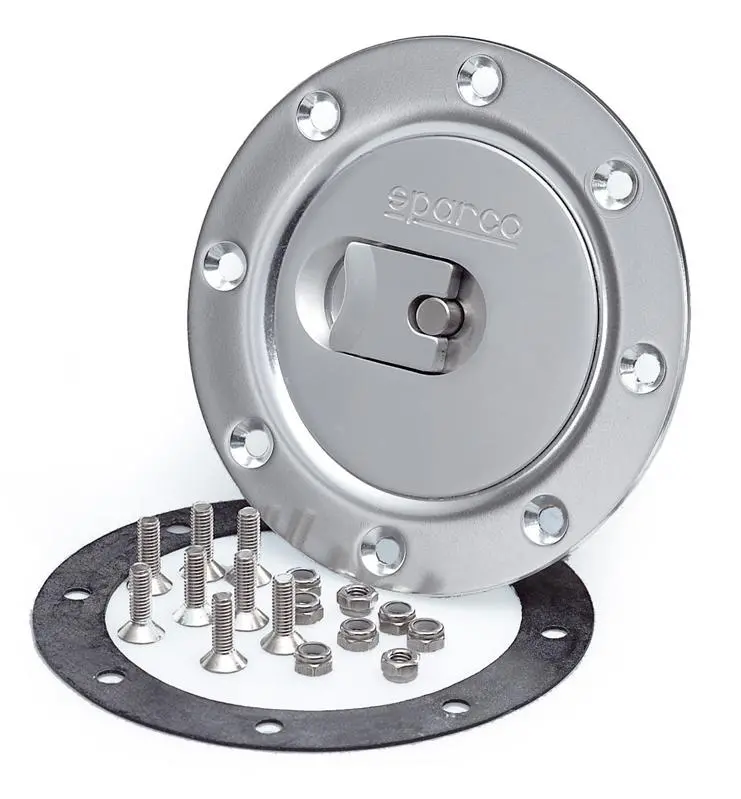 Sparco Locking Fuel Cap – Brushed Aluminum Finish With Integrated Security 1