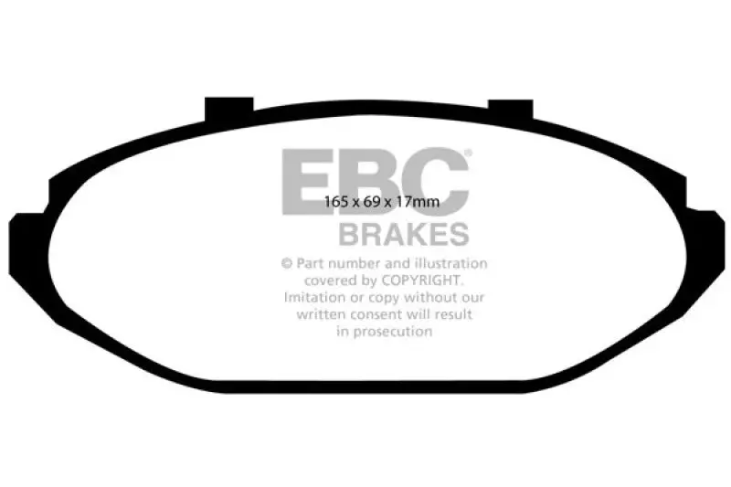Ebc Yellowstuff Front Brake Pads For 1998–2002 Ford Crown Victoria 4.6L (Abs Equipped, Steel Caliper Pistons) 1