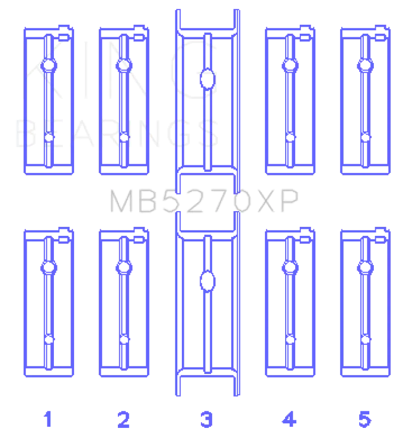 King Performance Main Bearing Set – 0.50" Oversized For 2003–2005 Dodge Neon Srt-4 2.4L Engines 1