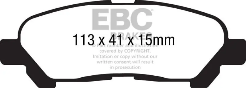 Ebc Extra Duty Rear Brake Pads For 2009–13 Toyota Highlander 2.7L (2Wd/4Wd) 1