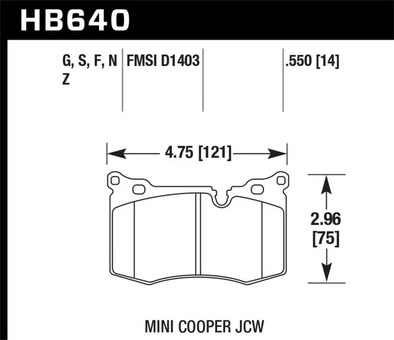 Hawk Hp+ Autocross Front Brake Pads For 2009–2010 Mini Cooper 1