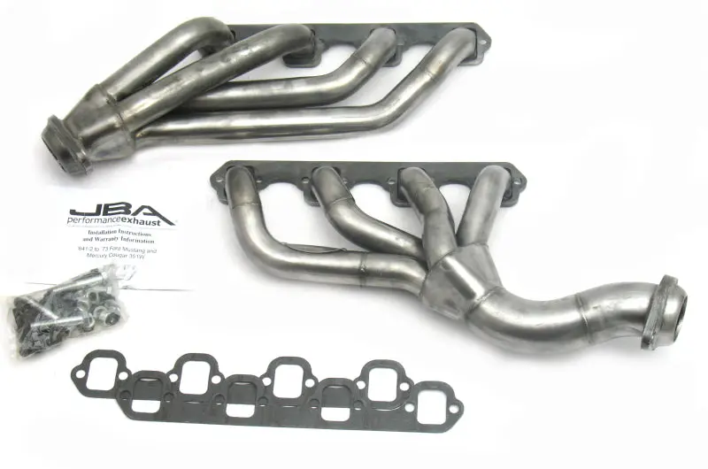 Jba Mid-Length Headers For 1965–1973 Ford Mustang 351W – 1-5/8" Primary Tubes, 409 Stainless Steel, T-5/Cable Clutch Compatible 1