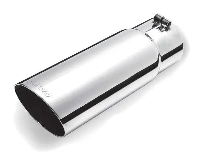 Gibson Stainless Steel Angle-Cut Exhaust Tip – 3" Od, 2.5" Inlet, 18" Length, Round Single-Wall Design 1