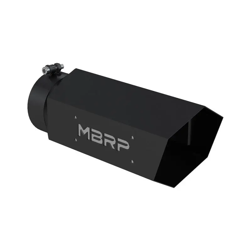Mbrp Universal Black-Coated Hexagonal Exhaust Tip – 5" Inlet, 16" Length With Logo 2
