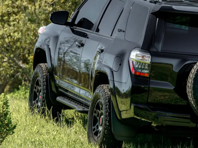 Cali Raised Rock Sliders For 2010–2024 Toyota 4Runner – Bolt-On, Kick-Out Design, Raw Steel Finish 1