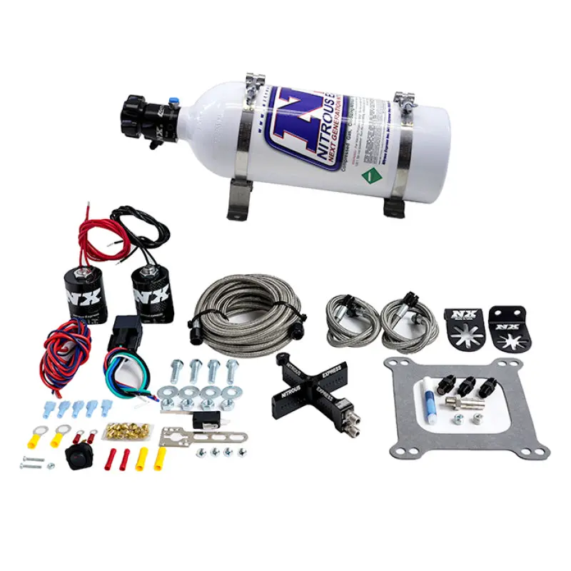 Nitrous Express Covert Crossbar Plate System – Stage 6, 50–300 Hp, Includes 5Lb Bottle 1